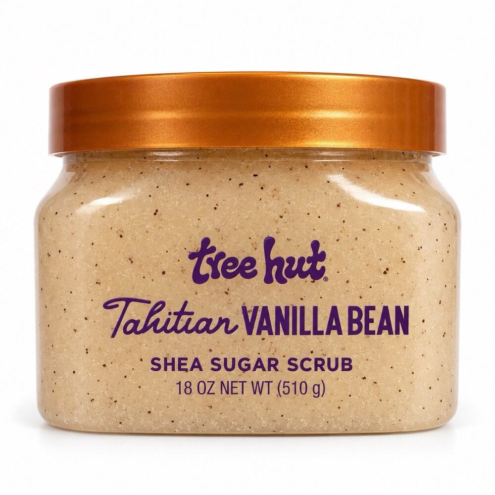 Tree Hut Tahitian Vanilla Bean Shea Sugar Scrub 18 oz Body Exfoliator New